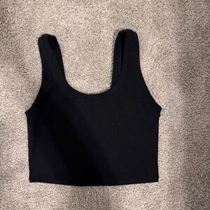 ALO Yoga Black Ribbed Crop Top